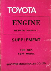 1974 Toyota Engine Shop Repair Manual Supplement for California