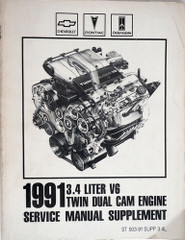 1991 GM 3.4L V6 Dual Cam Engine Service Manual Supplement 