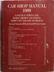 1989 Town Car, Crown Victoria & Grand Marquis Factory Shop Service Manual