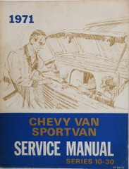 1971 Chevrolet 10-30 Series Chevy Van Sportvan Service Manual