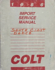 1986 Dodge Plymouth Colt Service Manual