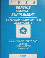1988 Chrysler New Yorker Dynasty Anti-lock Brake Service Manual Supplement