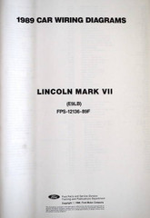 1989 Lincoln Mark VII Electrical Wiring Diagrams 