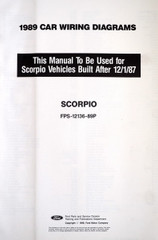 1989 Merkur Scorpio Large Format Wiring Diagrams