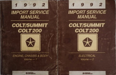 1992 Dodge Plymouth Colt Eagle Summit Service Manual