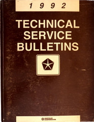 1992 Chrysler Plymouth Dodge Jeep Eagle Technical Service Bulletins TSBs Manual