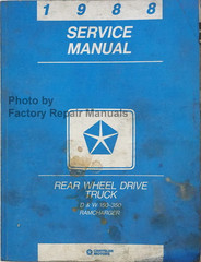 1988 Service Manual Dodge Truck D & W 150-350, Ramcharger