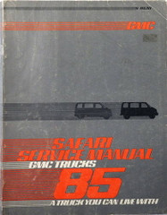 1985 GMC Safari Van Service Manual