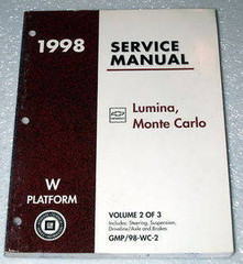 1998 Chevy Lumina, Monte Carlo Factory Shop Service Manual - Volume 2 Chassis