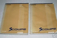 1992 HYUNDAI SCOUPE LS ES COUPE Factory Dealer Shop Service Repair Manual Set 92