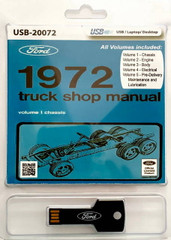 1972 Ford Truck Bronco Van Bus Shop Manual on USB