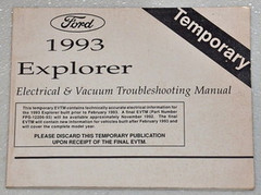 Ford 1993 Explorer Electrical and Vacuum Troubleshooting Manual