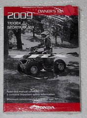 2009 Honda TRX90X Sportrax 90X ATV Owner's Manual