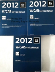 2012 GM W Car Service Manual Chevrolet Impala Volume 1, 2, 3