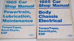 1985 Ford Tempo Escort EXP, Mercury Topaz Lynx Factory Shop Manuals