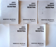 2001 Nissan Sentra Service Manual Volume 1, 2, 3, 4, 5