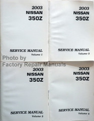 2003 Nissan 350Z Service Manuals Volume 1, 2, 3, 4