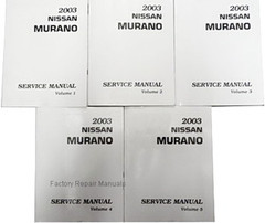  2003 Nissan Murano Service Manual Volume 1, 2, 3, 4, 5