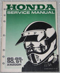 1986-1991 HONDA XR200R Factory Service Manual Original Shop Repair