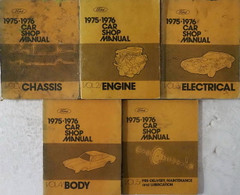 1975 1976 Ford Mercury Lincoln Car Shop Manual Volumes 1 through 5