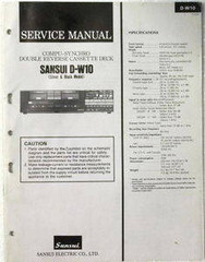 SANSUI D-W10 Stereo Cassette Deck Service Manual & Parts List DW10 Shop Repair