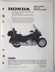1993 GL1500 I Gold Wing Interstate Set-Up Instructions Manual w/ Wiring Diagrams