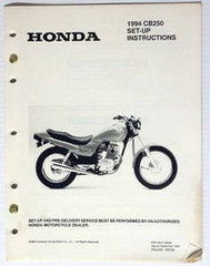 1994 CB250 Set-Up Instructions Assembly Manual CB 250 Original w/ Wiring Diagram
