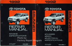 1992 Toyota 4Runner Repair Manual Volume 1 and 2