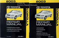 2003 Toyota Corolla Repair Manuals Volume 1, 2