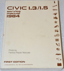 1984 Honda Civic Factory Service Manual - Original Shop Repair