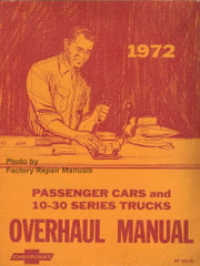 1972 Chevy Car, 10-30 Truck and Van Overhaul Manual Original Repair