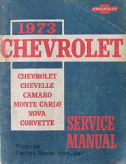 1973 Chevrolet Chevelle Camaro Monte Carlo Nova Corvette Service Manual