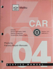 2004 Chevy Malibu Service Manual Z Car Volume 1 & 2 Front View
