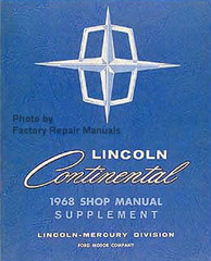 1968 Lincoln Continental Shop Manual Supplement
