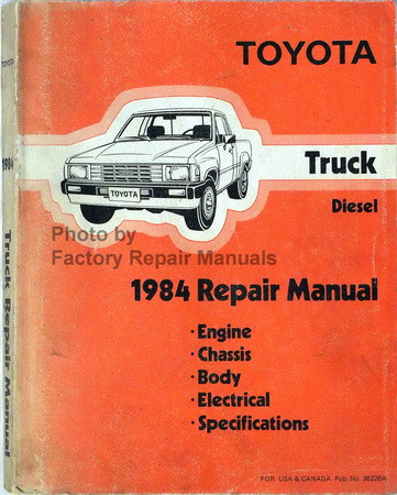 1984 Toyota Pickup Truck Diesel Models Factory Shop Service Repair ...