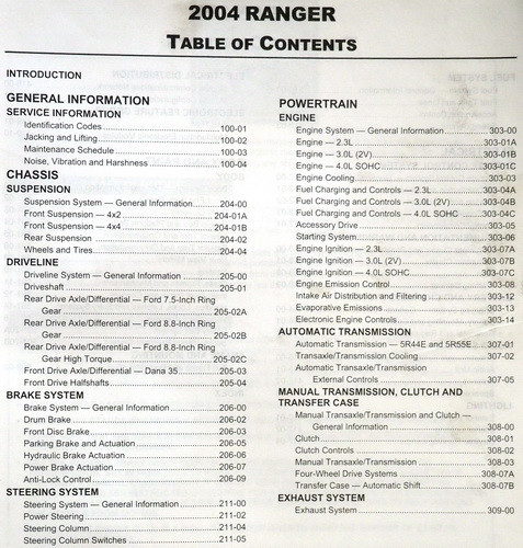 2004 Ford Ranger Factory Service Manual Original Shop Repair Factory Repair Manuals