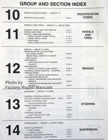 1986 Ford Light Duty Truck Shop Manual Table of Contents Body Chassis Electrical 1