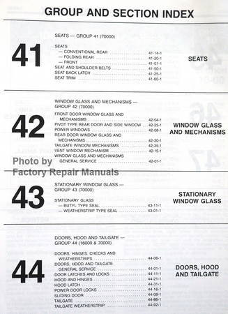 1986 Ford Light Duty Truck Shop Manual Table of Contents Body Chassis Electrical 5