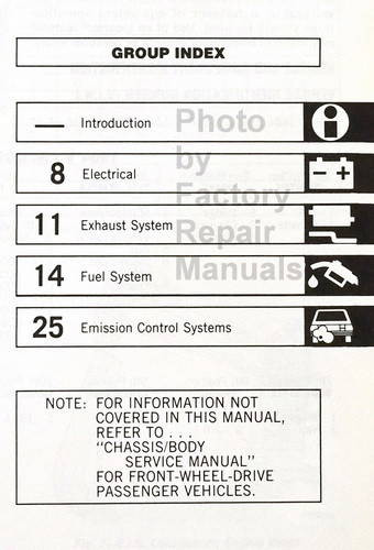 1984 Service Manual Mini Ram Van Caravan Mini-Ram Voyager Table of Contents 2