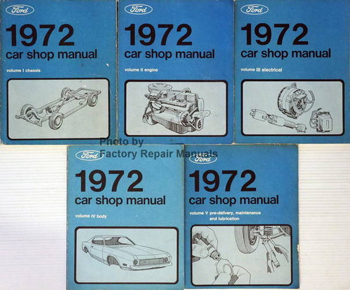 1972 Ford Lincoln Mercury Car Shop Manual Volume 1, 2, 3, 4, 5
