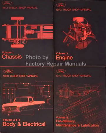 1973 Ford Truck Bronco Bus Shop Manual Volume 1, 2, 3, 4, 5