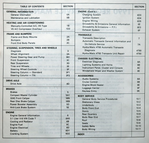 1990 Buick Regal Service Manual
