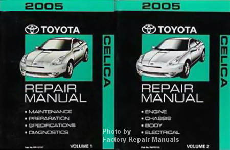 2005 Toyota Celica Repair Manual Volume 1 and 2