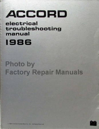 Honda Accord Service Manual 1986 Electrical Troubleshooting Manual