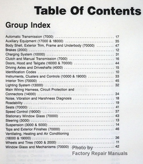 1988 Ford Truck Service Manual Bronco, Econoline F150 - F350 F-Series Super Duty Table of Contents 1