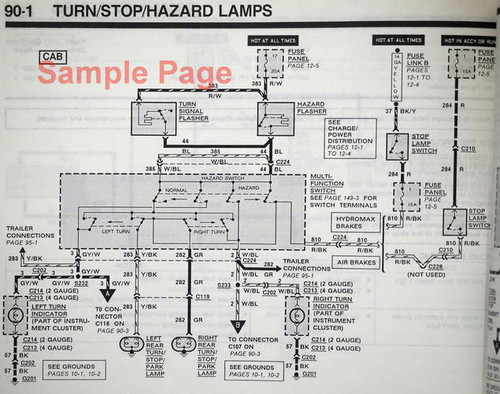 1990 Ford Medium Heavy Duty Truck Bus Electrical & Vacuum Troubleshooting Manual Sample Page