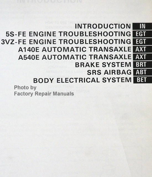 1993 Toyota Camry Repair Manual Table of Contents 3