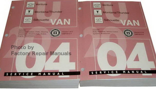 2004 Chevy Venture Oldsmobile Silhouette Pontiac Montana Service Manual Volume 1 and 2