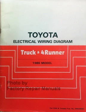 Toyota Electrical Wiring Diagram Truck & 4Runner 1986 Model