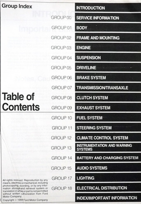 1995 Ford Escort Mercury Tracer Service Manual
